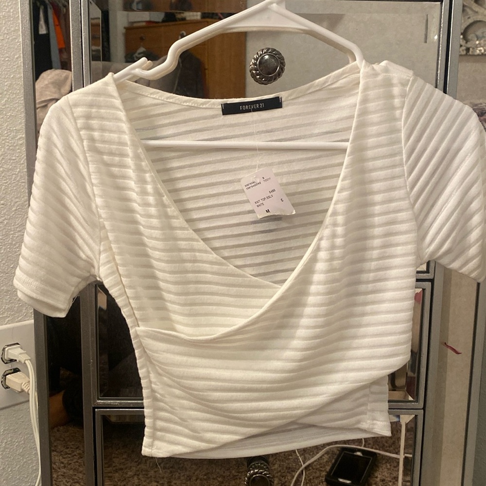 Short sleeve crop top see-through